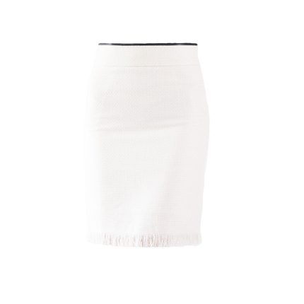 Luxe White Mini Tweed Skirt