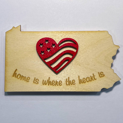 PA Patriotic Heart 3D Magnet