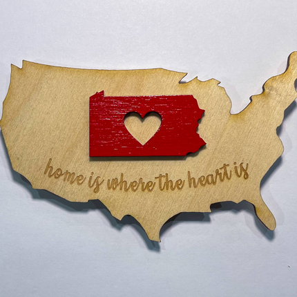 USA PA Heart 3D Magnet