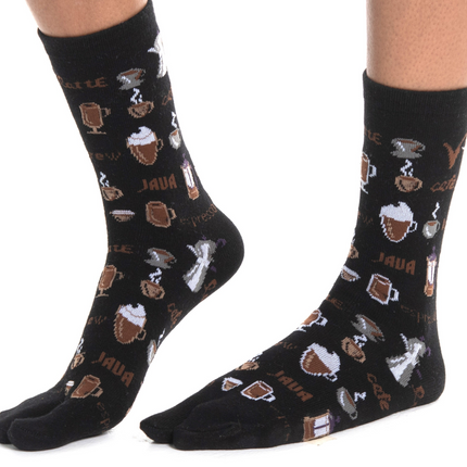 1 Pair - V-Toe Flip Flop Tabi Socks - Coffee Carafe