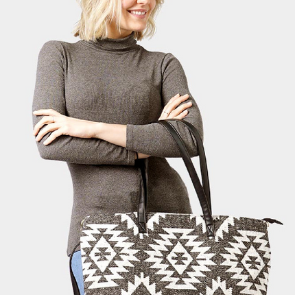 Aztec Print Weekender Tote