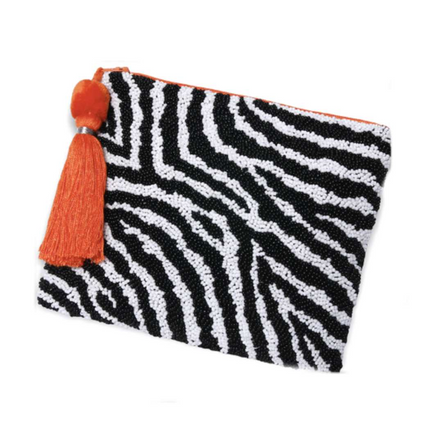 Zebra Beaded Clutch