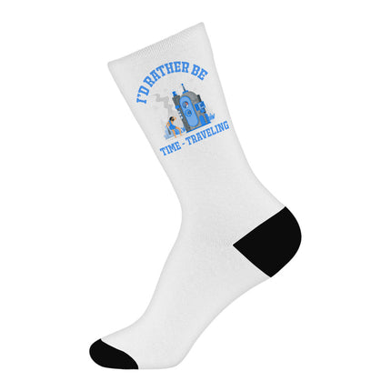Time Traveling Socks - Cool Novelty Socks - Printed Crew Socks