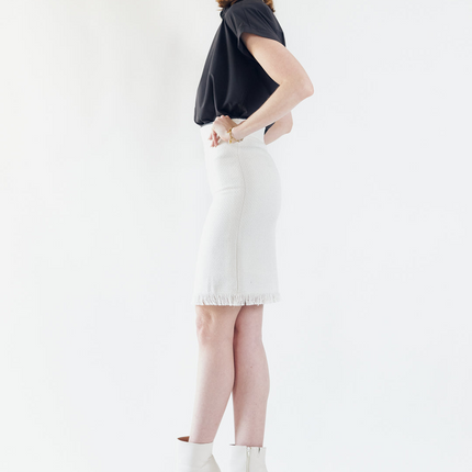 Luxe White Mini Tweed Skirt