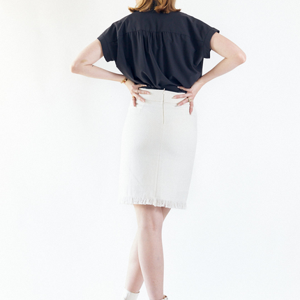 Luxe White Mini Tweed Skirt