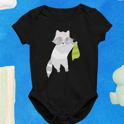 Raccoon Holding Scarf Bodysuit -Image by Shutterstock