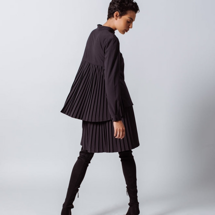 Luxe Black Pleated Skirt
