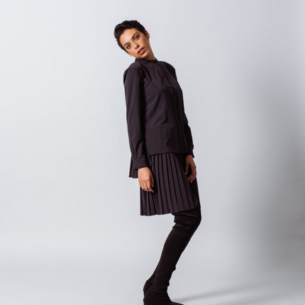 Luxe Black Pleated Skirt