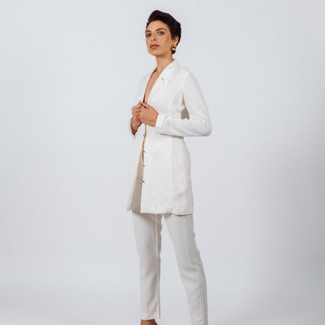 White Tailoring Slim Pants