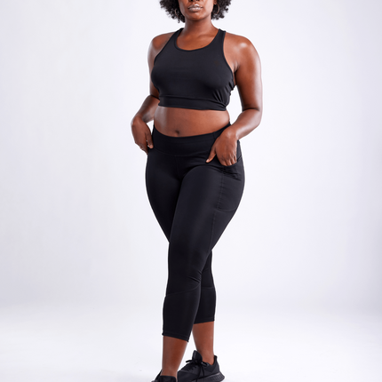 High-Waisted Classic Gym Leggings with Side Pockets