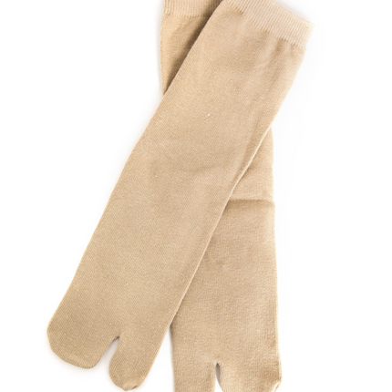 1 Pair - V-Toe Flip Flop Tabi Socks - Khaki Solid Casual