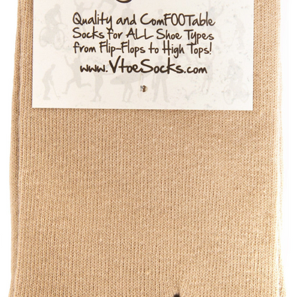 1 Pair - V-Toe Flip Flop Tabi Socks - Khaki Solid Casual