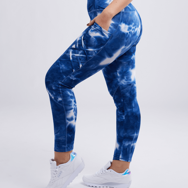 High-Waisted Criss-Cross Training Leggings with Hip Pockets