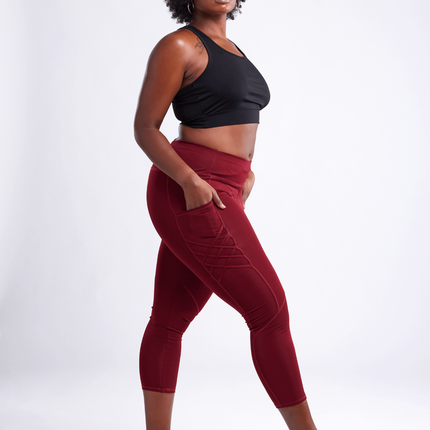 High-Waisted Criss-Cross Training Leggings with Hip Pockets