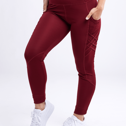 High-Waisted Criss-Cross Training Leggings with Hip Pockets