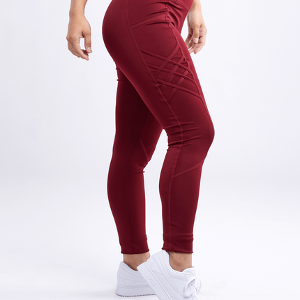 High-Waisted Criss-Cross Training Leggings with Hip Pockets