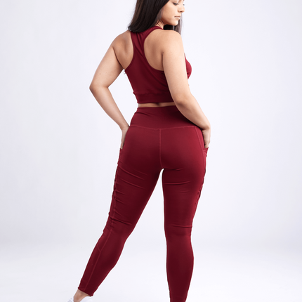 High-Waisted Criss-Cross Training Leggings with Hip Pockets