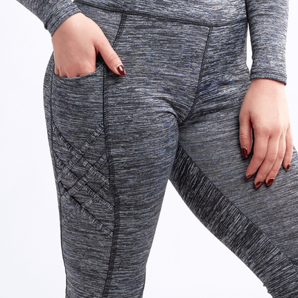 High-Waisted Criss-Cross Training Leggings with Hip Pockets