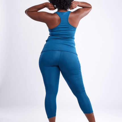 High-Waisted Pilates Leggings with Side Pockets & Mesh Panels