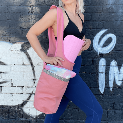 Yoga Mat Carrying Tote Bag with Large Pockets