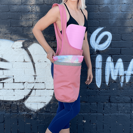 Yoga Mat Carrying Tote Bag with Large Pockets