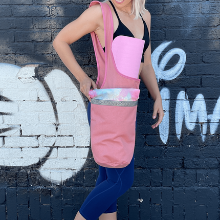 Yoga Mat Carrying Tote Bag with Large Pockets