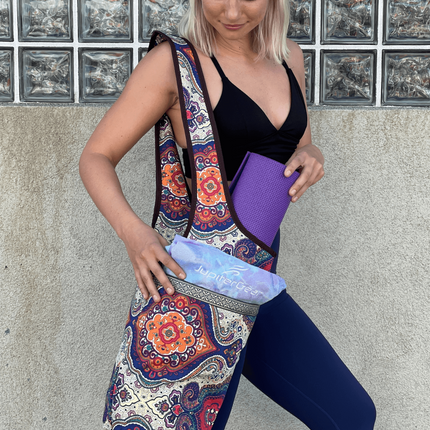 Yoga Mat Carrying Tote Bag with Large Pockets