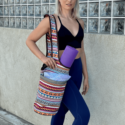 Yoga Mat Carrying Tote Bag with Large Pockets
