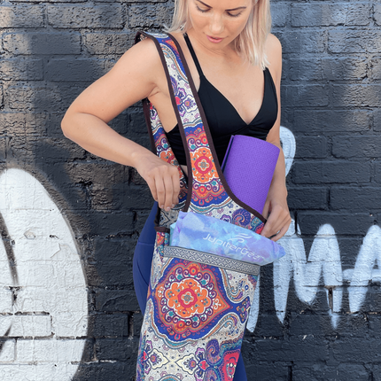 Yoga Mat Carrying Tote Bag with Large Pockets