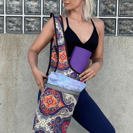 Yoga Mat Carrying Tote Bag with Large Pockets