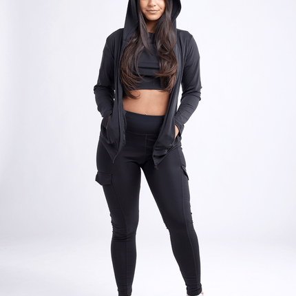 High-Waisted Leggings with Side Cargo Pockets