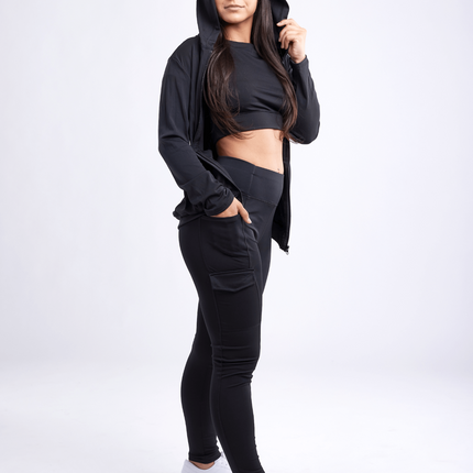 High-Waisted Leggings with Side Cargo Pockets