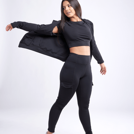 High-Waisted Leggings with Side Cargo Pockets