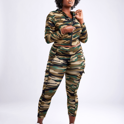 High-Waisted Leggings with Side Cargo Pockets