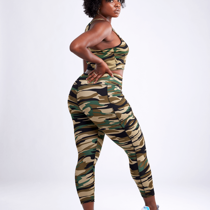 High-Waisted Leggings with Side Cargo Pockets