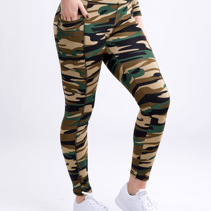 High-Waisted Leggings with Side Cargo Pockets