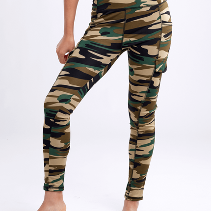 High-Waisted Leggings with Side Cargo Pockets