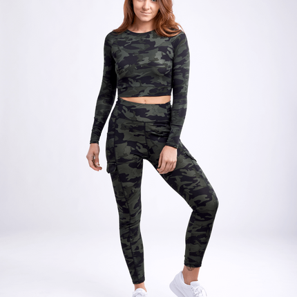 High-Waisted Leggings with Side Cargo Pockets