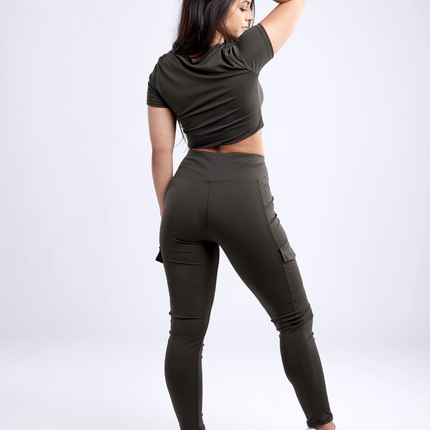 High-Waisted Leggings with Side Cargo Pockets