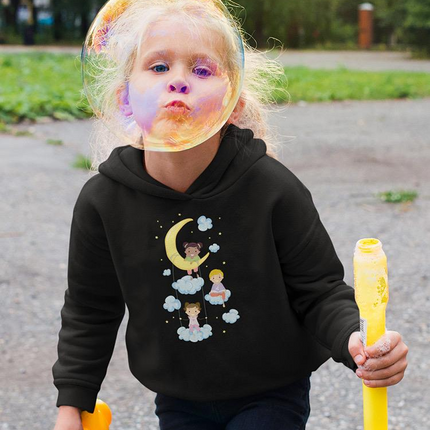 Kids On Clouds With Moon Hoodie -Image by Shutterstock