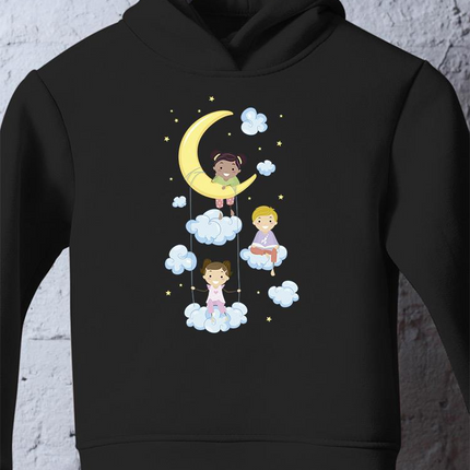 Kids On Clouds With Moon Hoodie -Image by Shutterstock