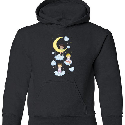 Kids On Clouds With Moon Hoodie -Image by Shutterstock