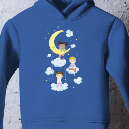 Kids On Clouds With Moon Hoodie -Image by Shutterstock