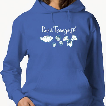 Buon Ferragosto Seafood Doodles Hoodie -Image by Shutterstock
