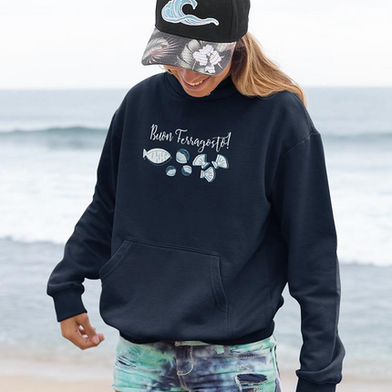 Buon Ferragosto Seafood Doodles Hoodie -Image by Shutterstock