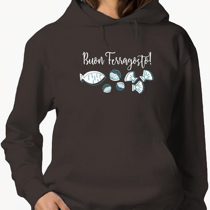 Buon Ferragosto Seafood Doodles Hoodie -Image by Shutterstock