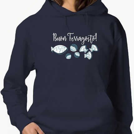 Buon Ferragosto Seafood Doodles Hoodie -Image by Shutterstock