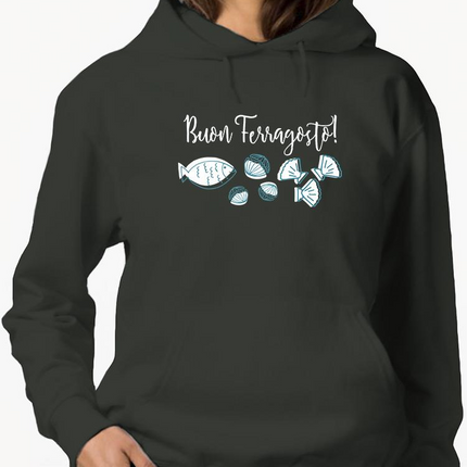 Buon Ferragosto Seafood Doodles Hoodie -Image by Shutterstock