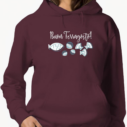 Buon Ferragosto Seafood Doodles Hoodie -Image by Shutterstock