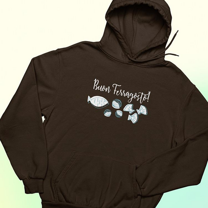 Buon Ferragosto Seafood Doodles Hoodie -Image by Shutterstock